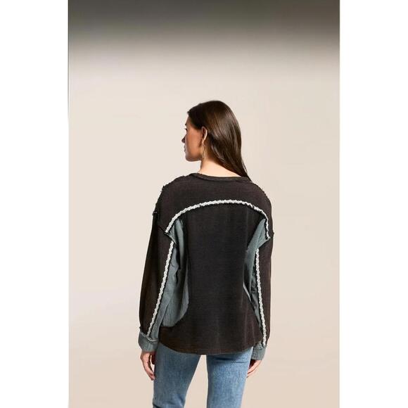 POL Raw Edge Ribbed Pullover - Picture 2 of 8